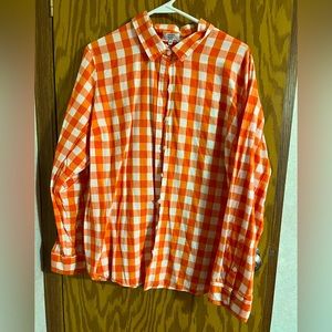 CROWN & IVY orange plaid